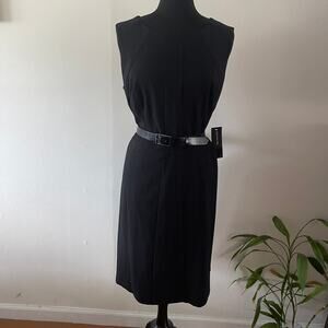 Jones New York Black Belted Sleeveless A-Line Dress Womens Plus 14W NWT JNY